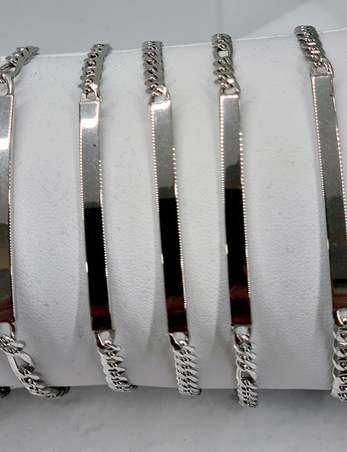 Men Silver ID Bracelets