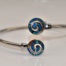 Silver bracelet 925, an amazing flexible bracelet with a spiral sign and opal stone