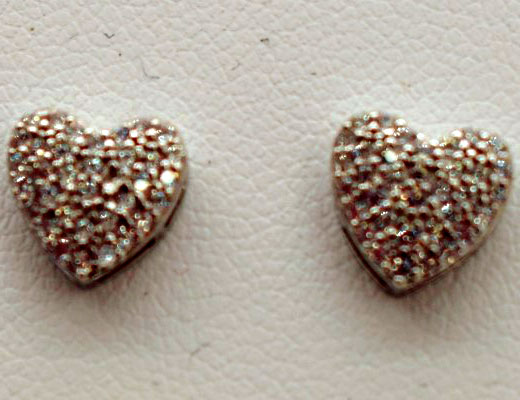 silver earrings with zircon